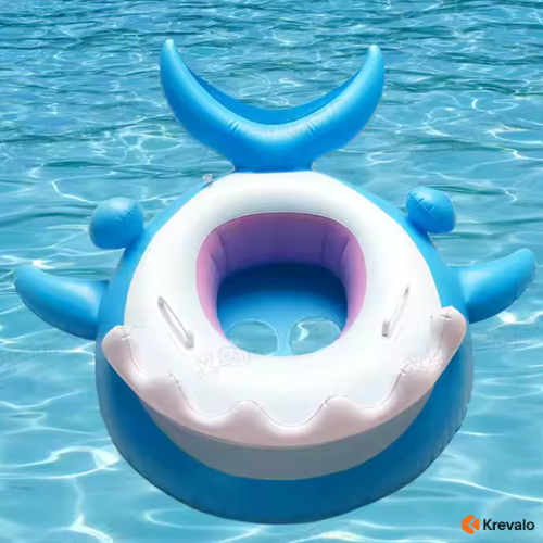 Flotador Infantil con Forma de Tiburón y Sombrilla